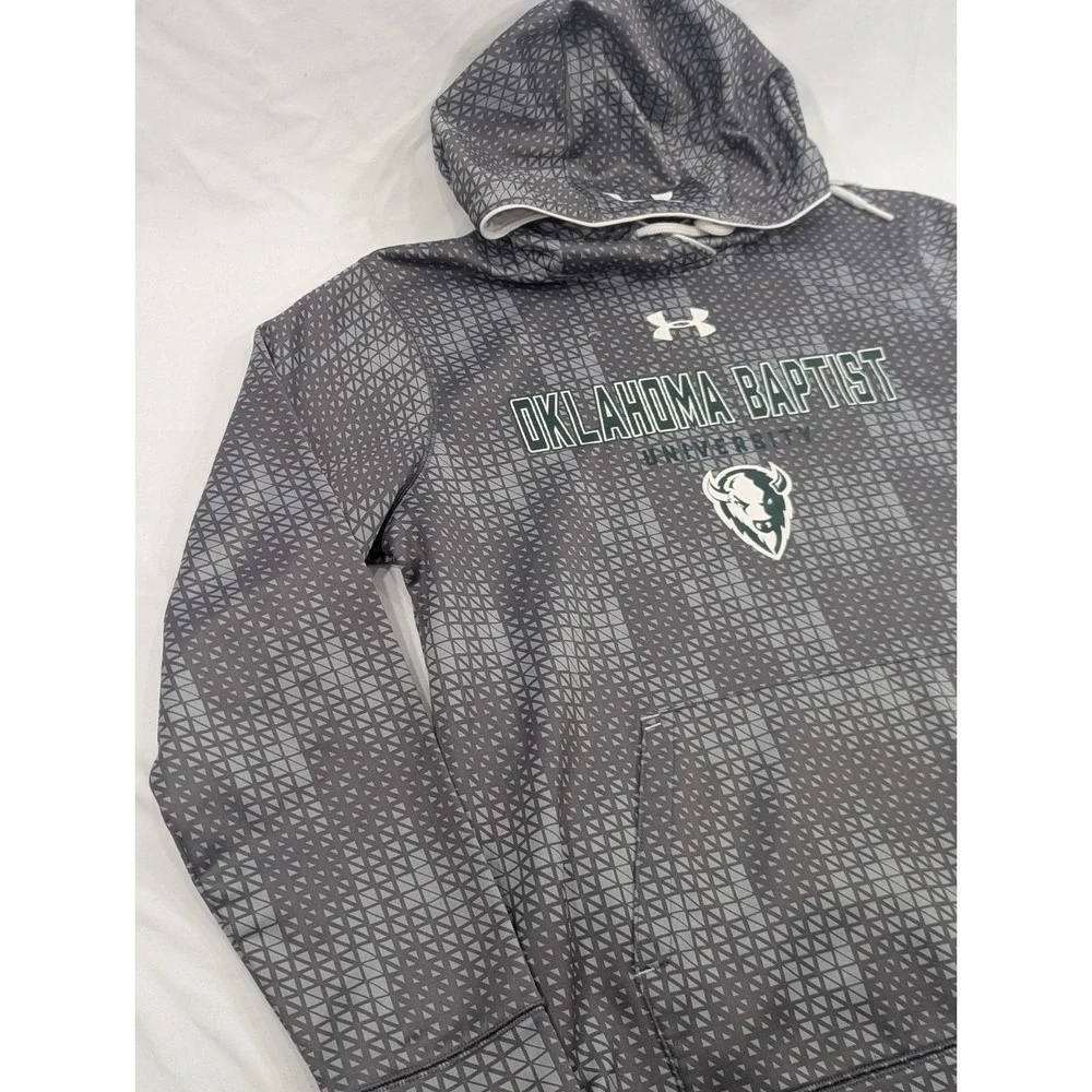 Oklahoma Baptist University Men M Under Armour Bison Pullover Hoodie Loose‎ Fit